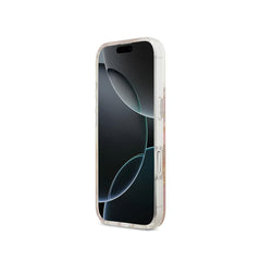 Guess Funda Flores Rosas para iPhone 17 Compatible con MagSafe y Protección Anticaídas, Detalles Dorados