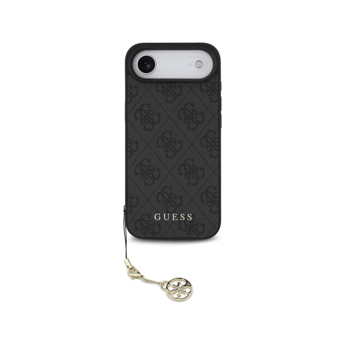 Guess Funda Logo 4G con Charm Dorado para iPhone Air con Protección Anticaídas, Negra
