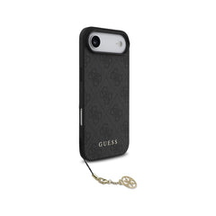 Guess Funda para iPhone 17 Air – Carcasa Negra con Logo 4G y Charm Dorado, Protección Anticaídas y Ajuste Preciso