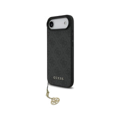 Guess Funda para iPhone 17 Air – Carcasa Negra con Logo 4G y Charm Dorado, Protección Anticaídas y Ajuste Preciso