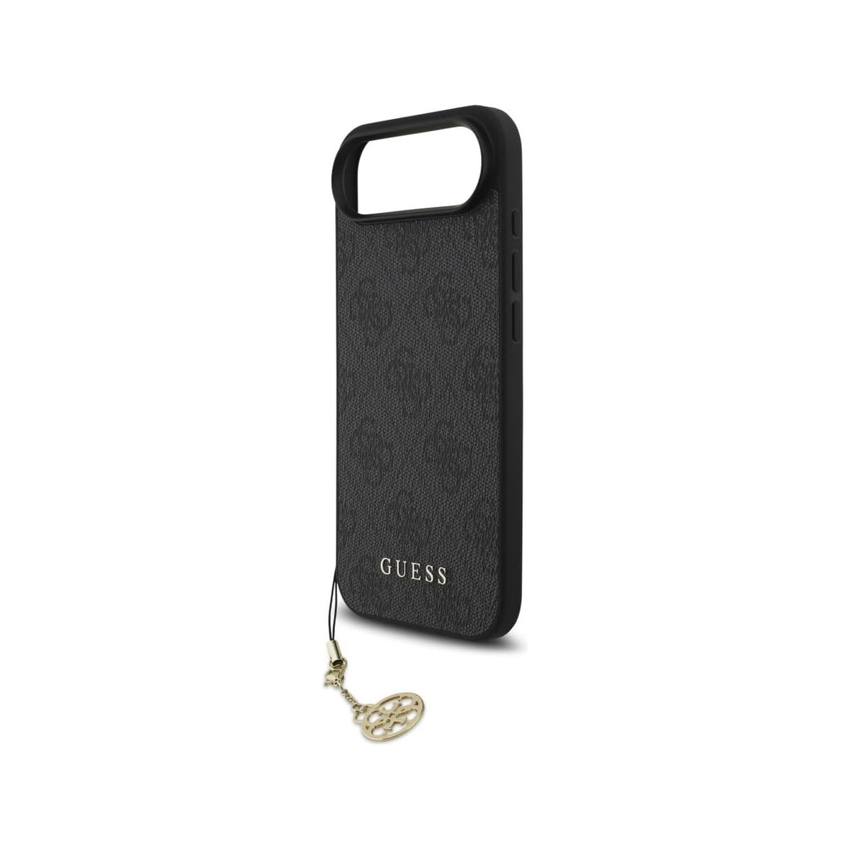 Guess Funda Logo 4G con Charm Dorado para iPhone Air con Protección Anticaídas, Negra