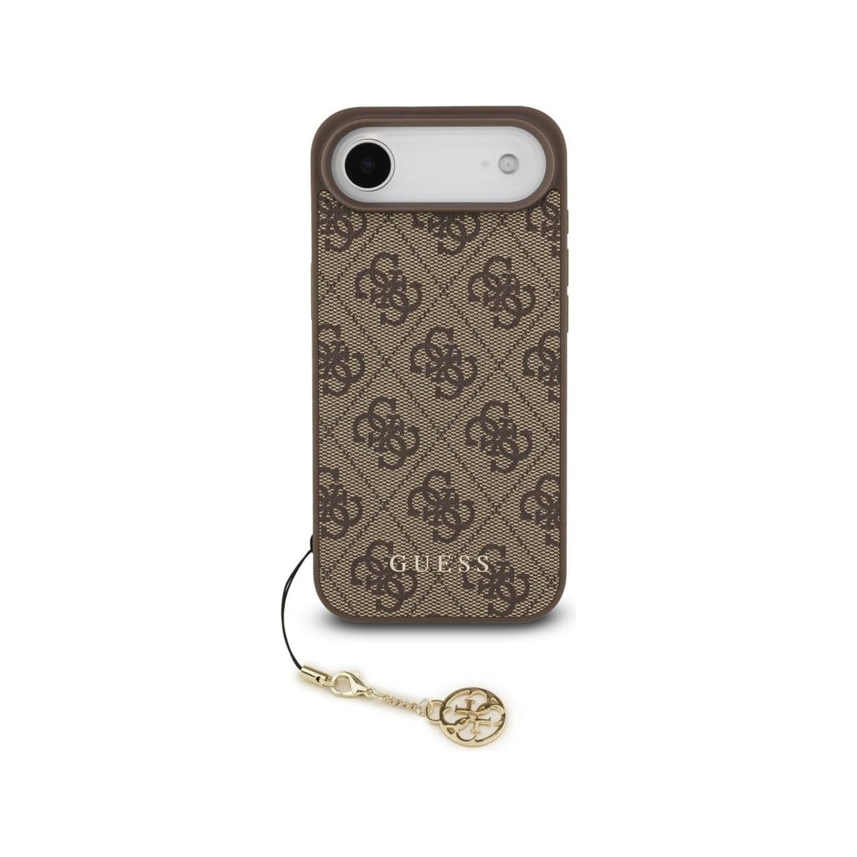 Guess Funda Logo 4G con Charm Dorado para iPhone Air con Protección Anticaídas, Marrón