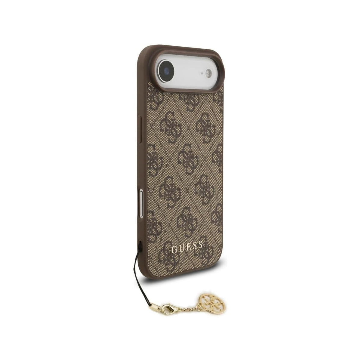 Guess Funda Logo 4G con Charm Dorado para iPhone Air con Protección Anticaídas, Marrón