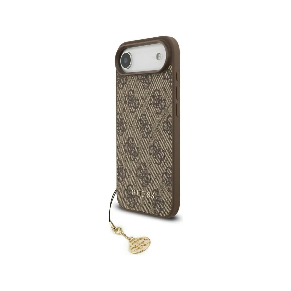 Guess Funda Logo 4G con Charm Dorado para iPhone Air con Protección Anticaídas, Marrón