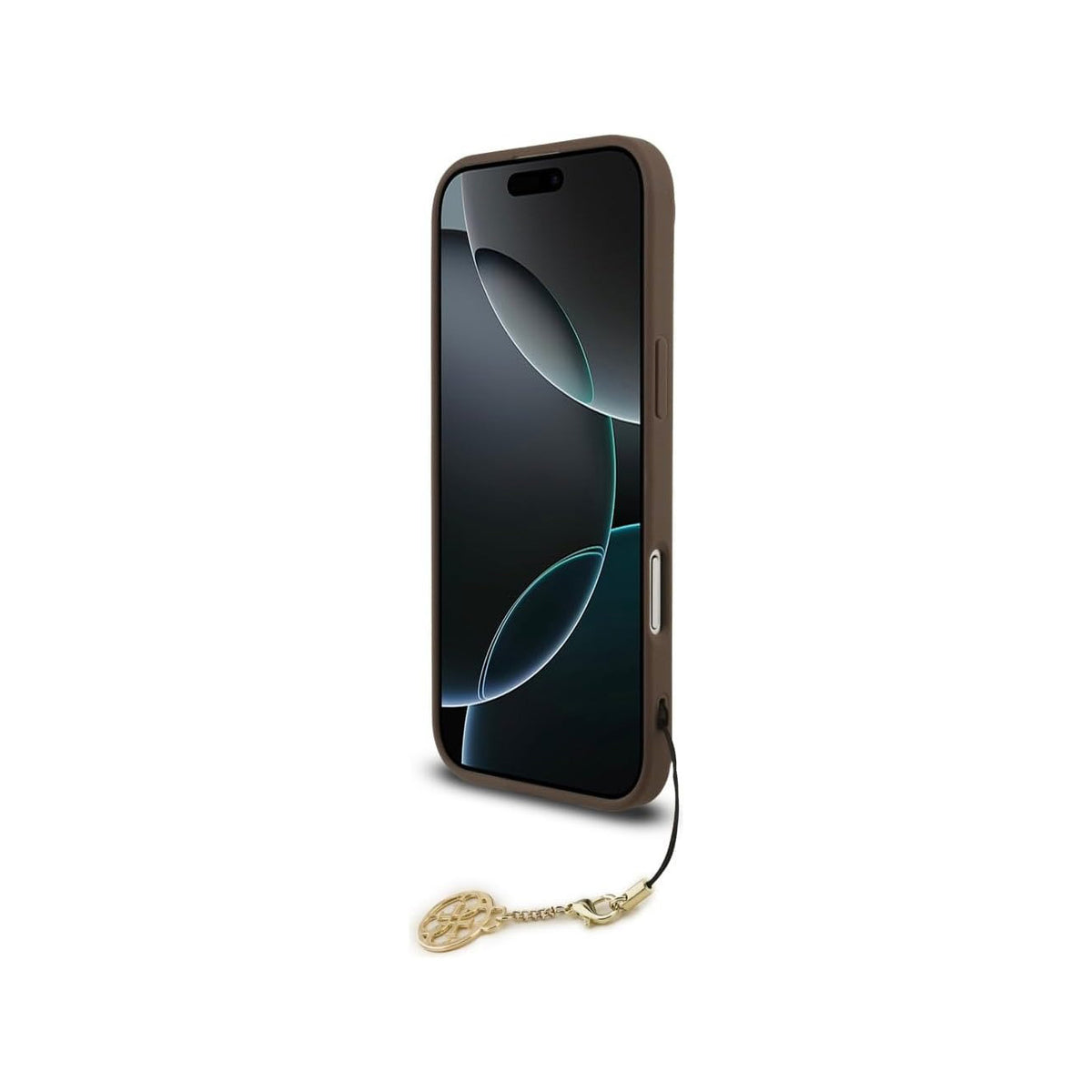 Guess Funda Logo 4G con Charm Dorado para iPhone Air con Protección Anticaídas, Marrón
