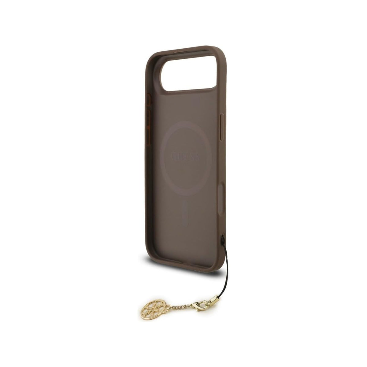 Guess Funda Logo 4G con Charm Dorado para iPhone Air con Protección Anticaídas, Marrón