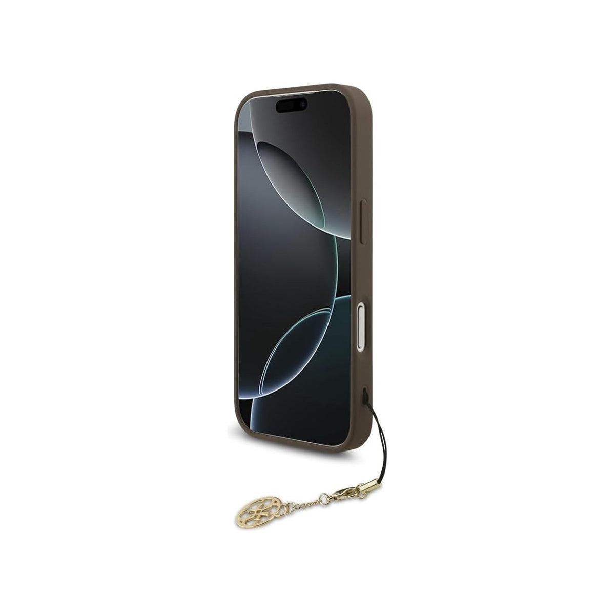 GUESS Funda Logo 4G para iPhone 17 Pro/18 Pro con Charm Dorado, Marrón