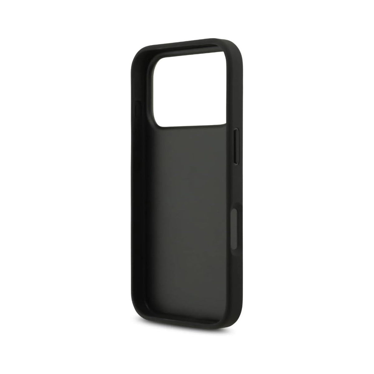 Guess Funda de Polipiel Logo 4G Clásico para iPhone 17 Pro Max/18 Pro Max con Correa de Perlas y Protección Anticaídas, Negra