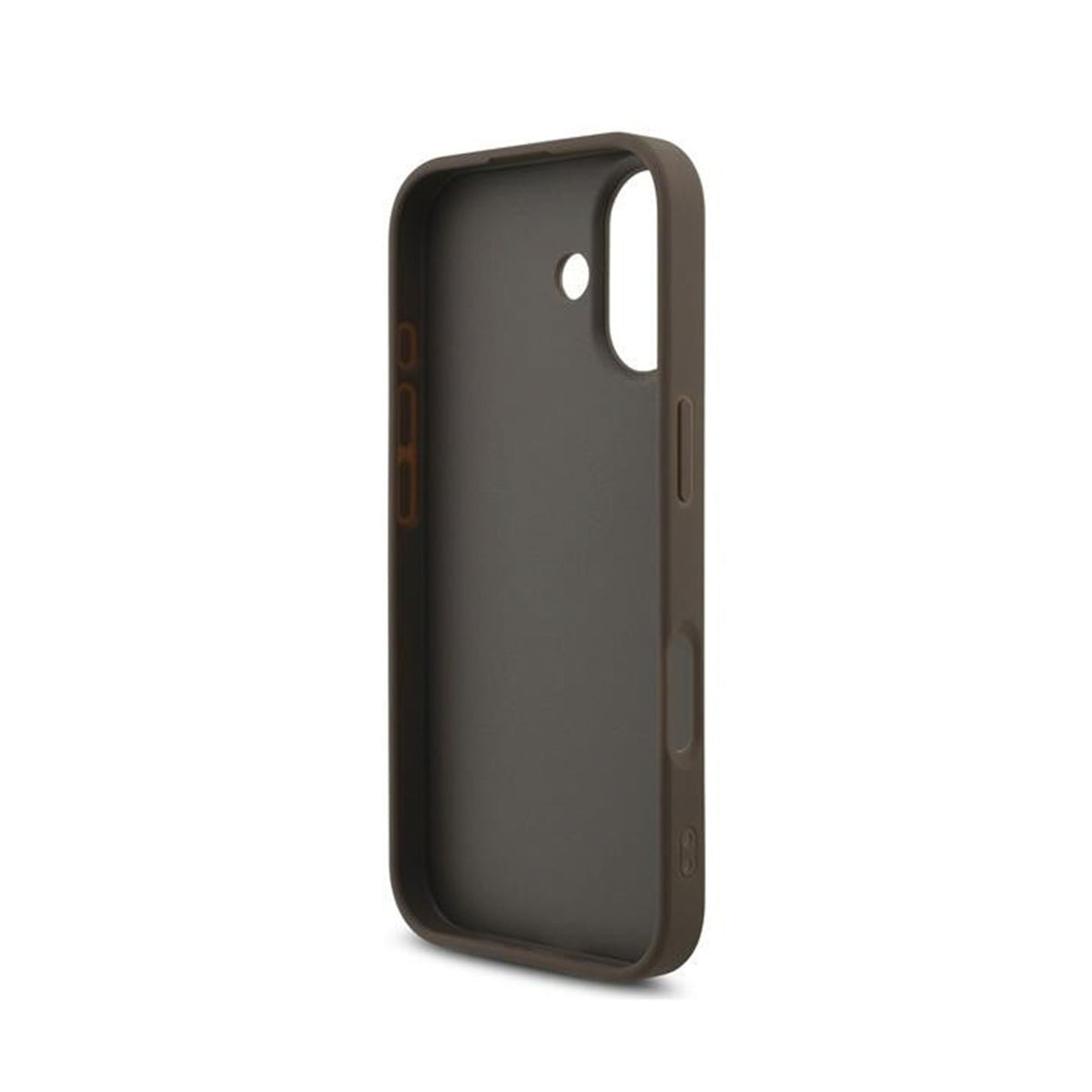 GUESS Funda Efecto Piel con Logo 4G para iPhone 17 con Correa de Perlas, Marrón