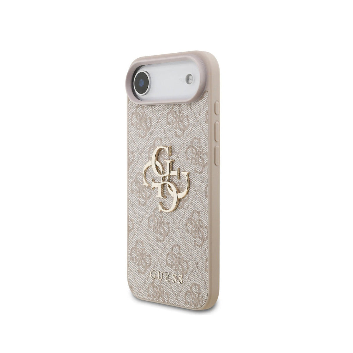 GUESS Funda de Polipiel Logo 4G Clásico para iPhone Air con Correa de Perlas y Protección Anticaídas, Rosa