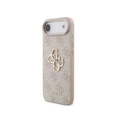 GUESS iPhone 17 Air Case – Pink Leatherette Cover with Classic 4G Logo and Pearl Strap, Elegant Design and Precise Fit