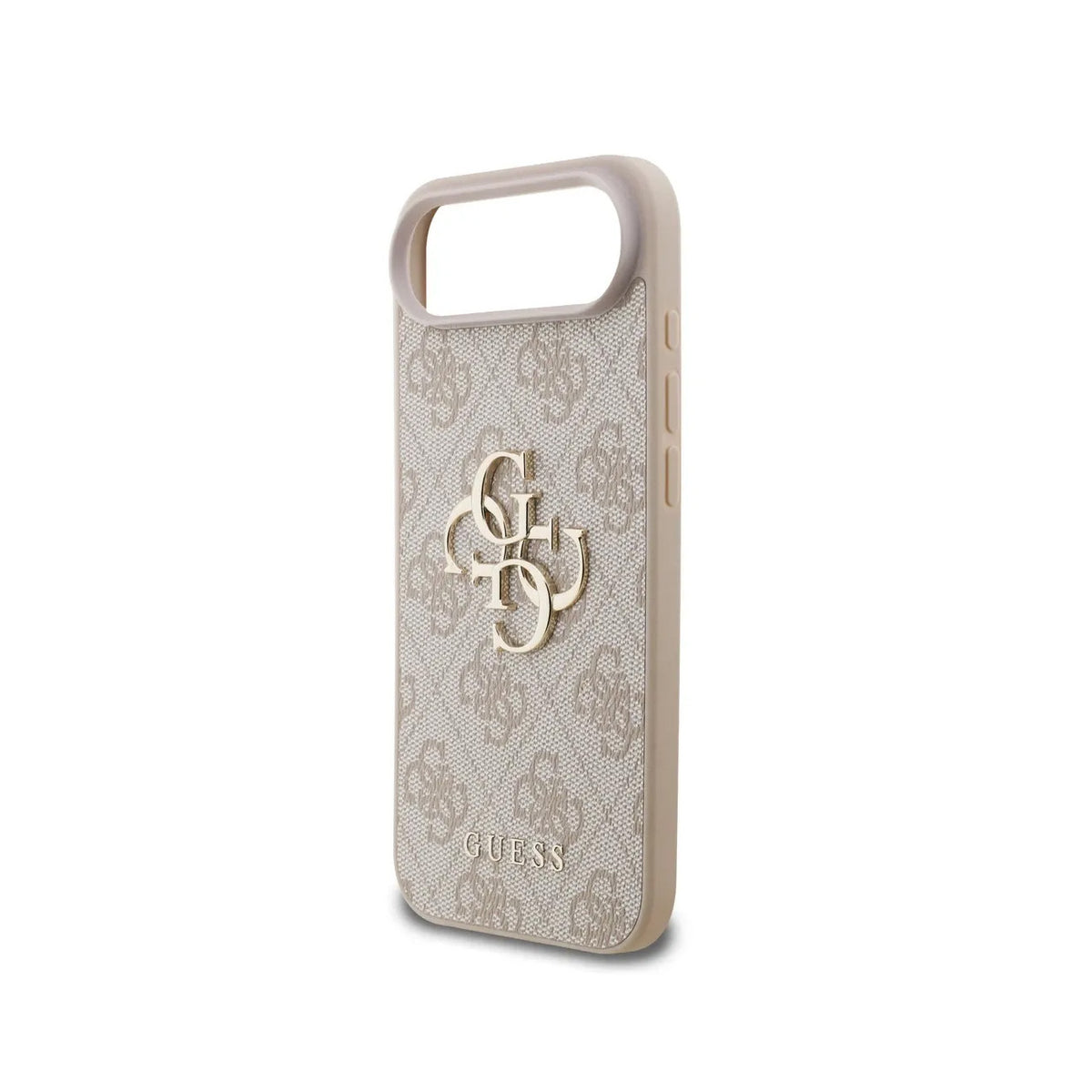 GUESS Funda de Polipiel Logo 4G Clásico para iPhone Air con Correa de Perlas y Protección Anticaídas, Rosa