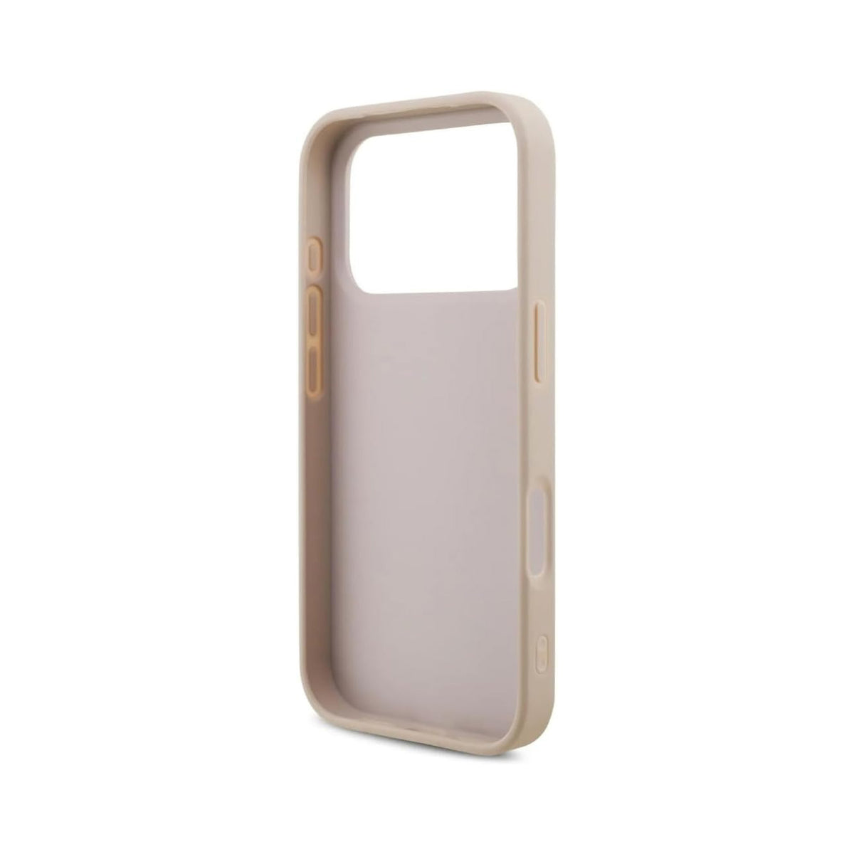 Guess Funda de Polipiel Logo 4G Clásico para iPhone 17 Pro Max/18 Pro Max con Correa de Perlas y Protección Anticaídas, Rosa