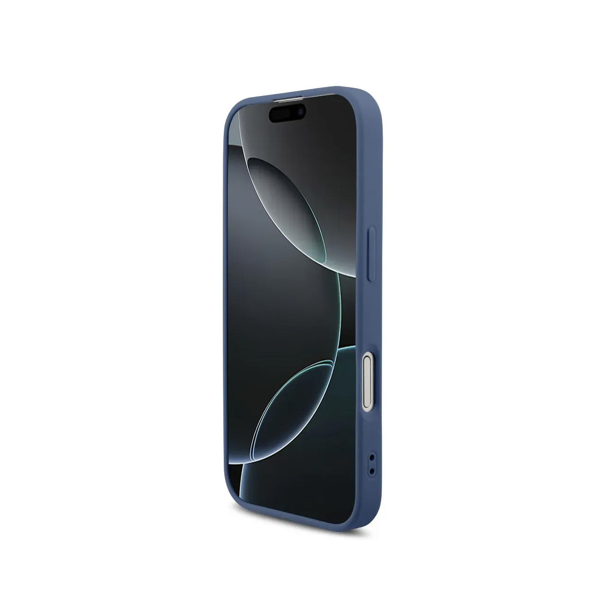 Guess Funda de Polipiel Logo 4G Clásico para iPhone 17 con Correa de Perlas y Protección Anticaídas, Azul