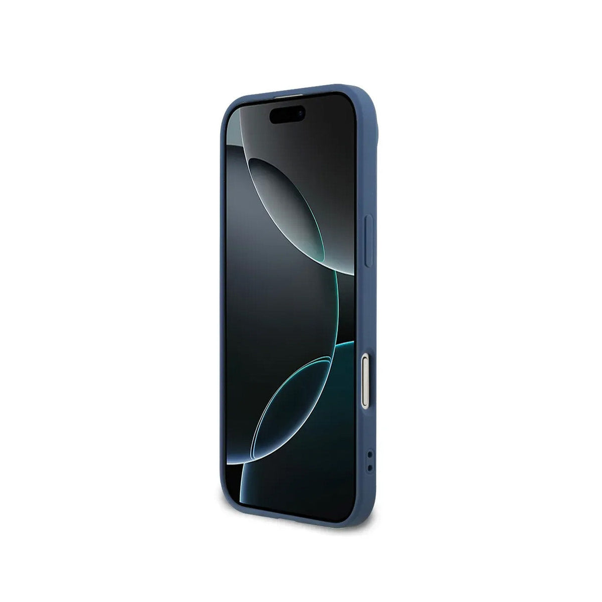 GUESS Funda de Polipiel Logo 4G Clásico para iPhone Air con Correa de Perlas y Protección Anticaídas, Azul