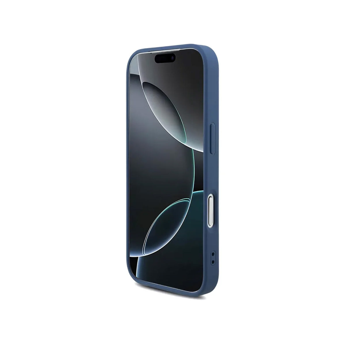 GUESS Funda de Polipiel con Logo 4G Clásico para iPhone 17 Pro/18 Pro con Correa de Perlas, Azul