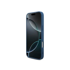 GUESS Funda para iPhone 17 Pro – Carcasa de Polipiel Azul con Logo 4G Clásico y Correa de Perlas, Diseño Elegante y Ajuste Preciso