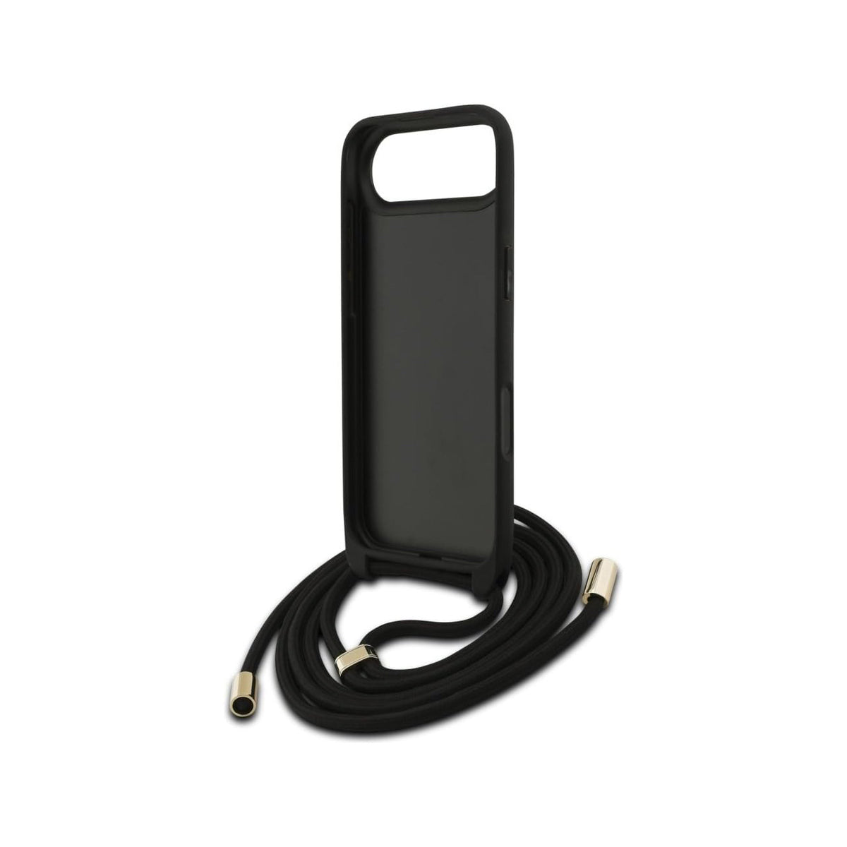 Guess Funda Logo 4G para iPhone Air con Correa de Cordón y Protección Anticaídas, Negra