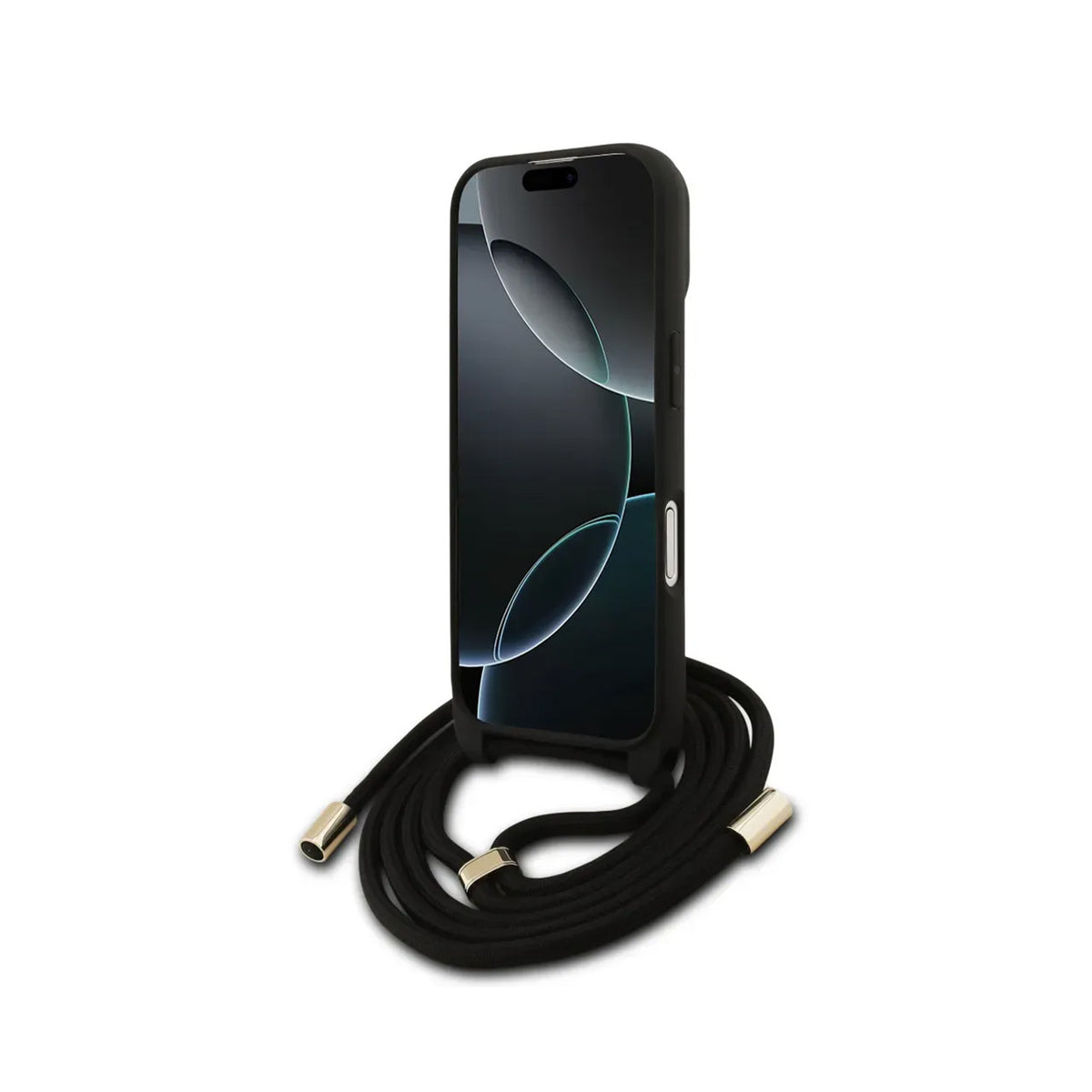 Guess iPhone 17 Case – 4G Logo Brown Cover with Lanyard, Drop Protection and Precise Fit
