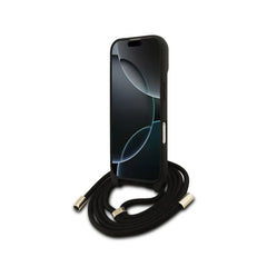 Guess Funda para iPhone 17 – Carcasa con Logotipo 4G Marrón y Cordón, Protección Anticaídas y Ajuste Preciso