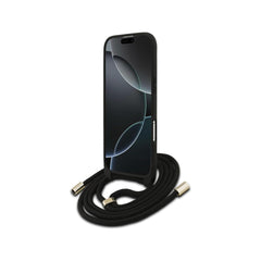 Guess Funda Logo 4G para iPhone Air con Correa de Cordón y Protección Anticaídas, Marrón