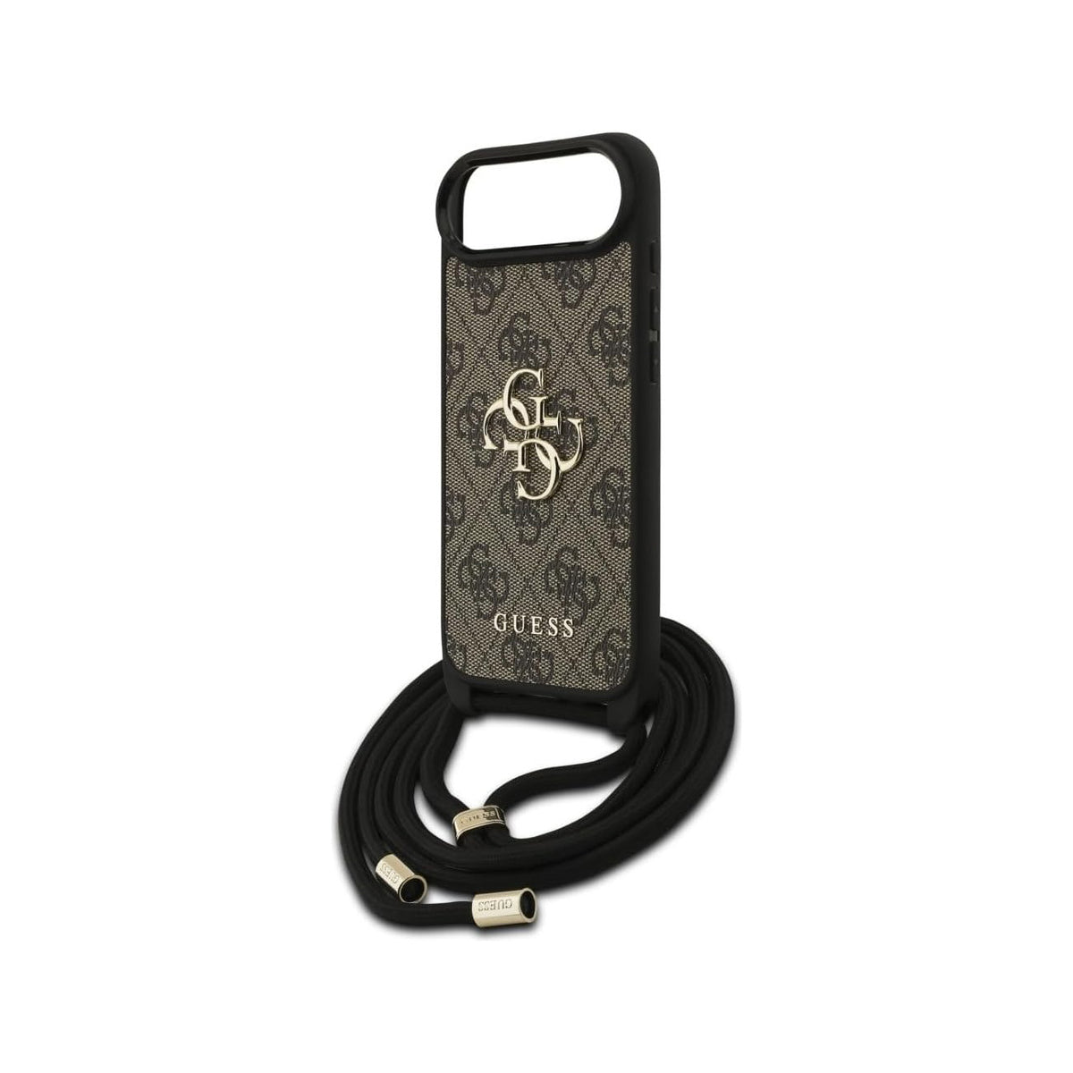 Guess iPhone 17 Air Case - 4G PU Case with Large Logo and Brown Lanyard Strap, Drop Protection and Precise Fit