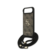 Guess Funda Logo 4G para iPhone Air con Correa de Cordón y Protección Anticaídas, Marrón
