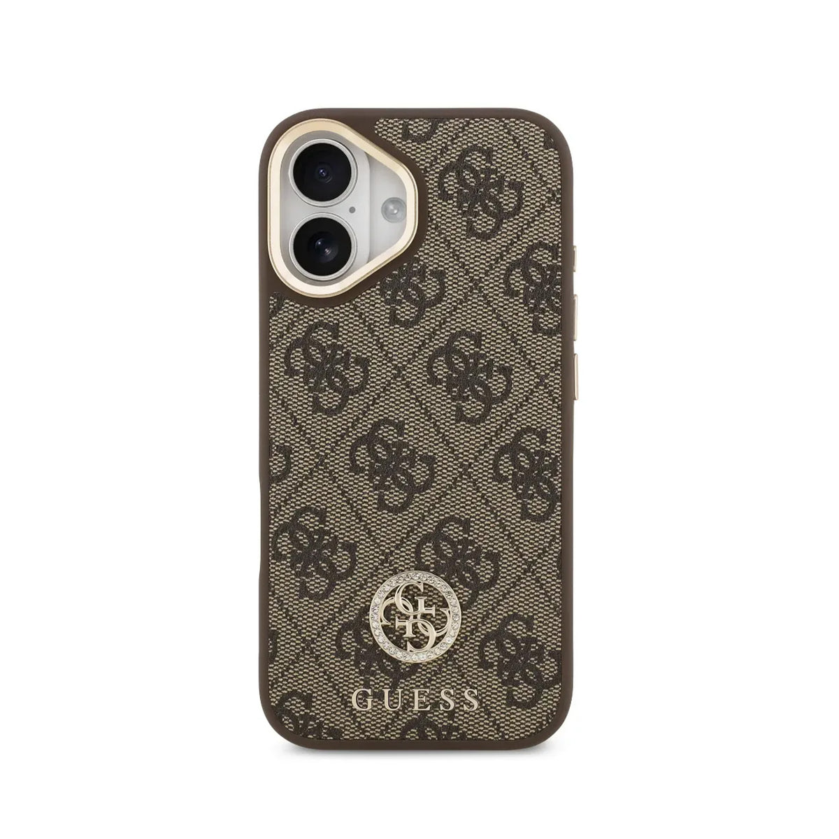Guess Funda 4G Strass para iPhone 17 Compatible con MagSafe y Protección Anticaídas, Marrón