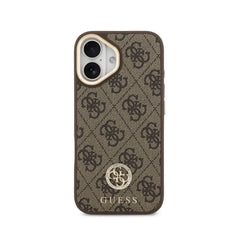 Guess Funda para iPhone 17 – Carcasa con MagSafe, Diseño 4G Strass Marrón, Protección Anticaídas y Ajuste Preciso