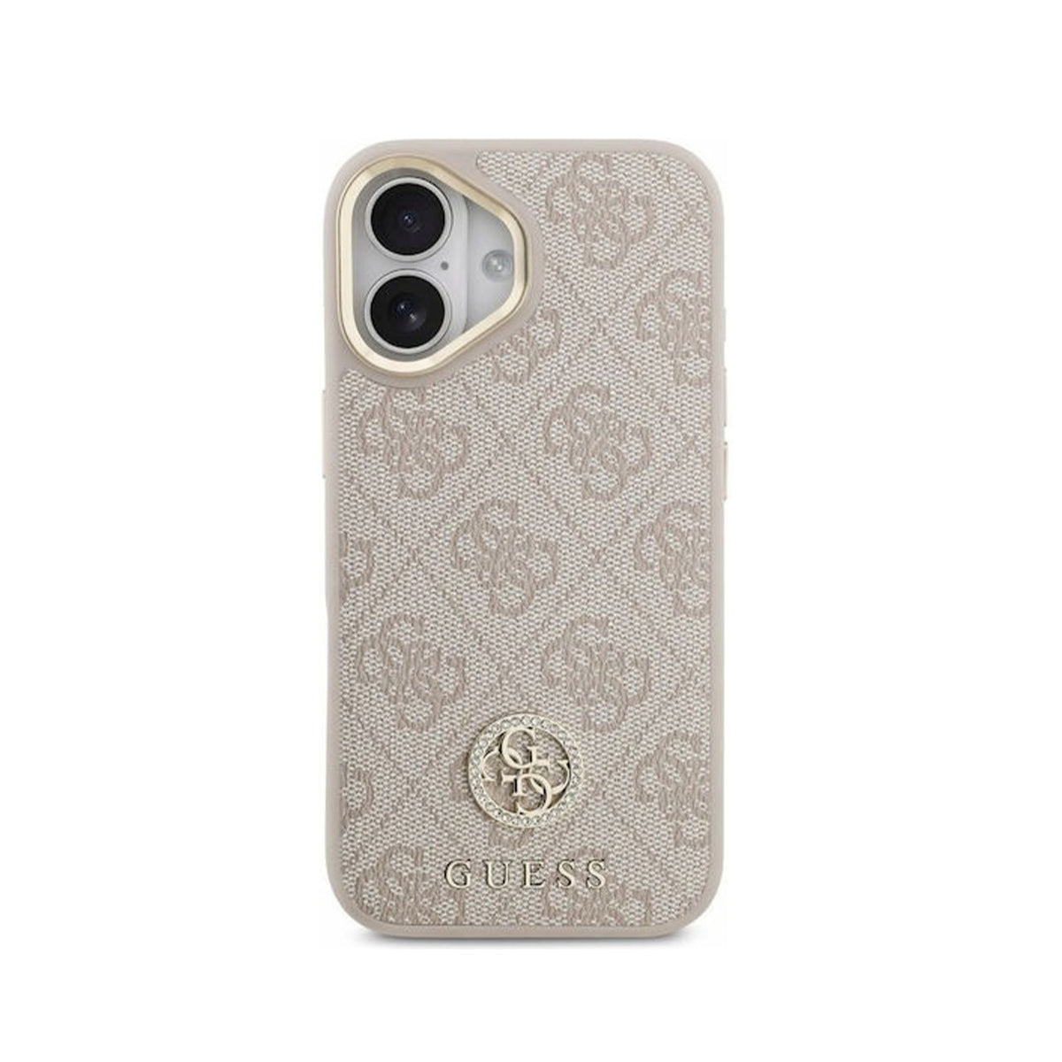 Guess Funda Logo 4G Strass para iPhone 17 con Protección Anticaídas, Rosa