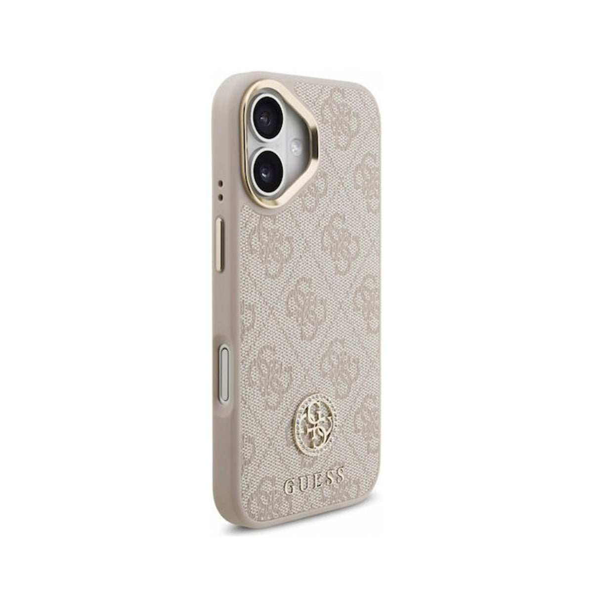 Guess Funda Logo 4G Strass para iPhone 17 con Protección Anticaídas, Rosa