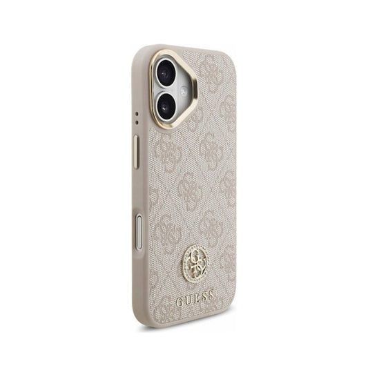 Guess Funda para iPhone 17 – Carcasa con Logotipo 4G Rosa y Strass, Protección Anticaídas y Ajuste Preciso