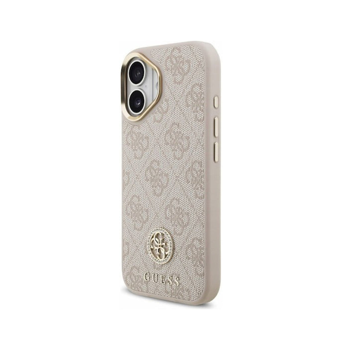 Guess Funda Logo 4G Strass para iPhone 17 con Protección Anticaídas, Rosa