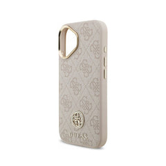 Guess Funda Logo 4G Strass para iPhone 17 con Protección Anticaídas, Rosa