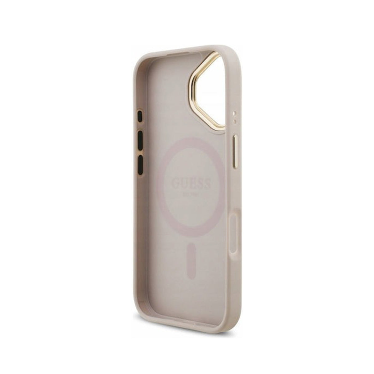 Guess Funda Logo 4G Strass para iPhone 17 con Protección Anticaídas, Rosa