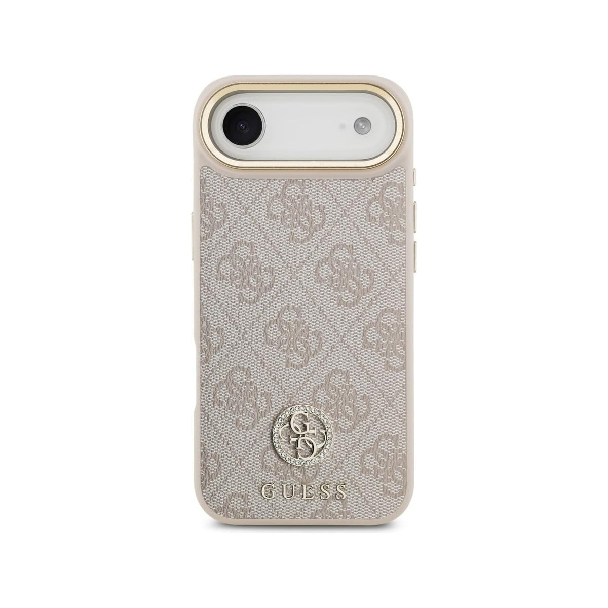 Guess Funda de Polipiel Logo 4G Strass para iPhone Air con Protección Anticaídas, Rosa