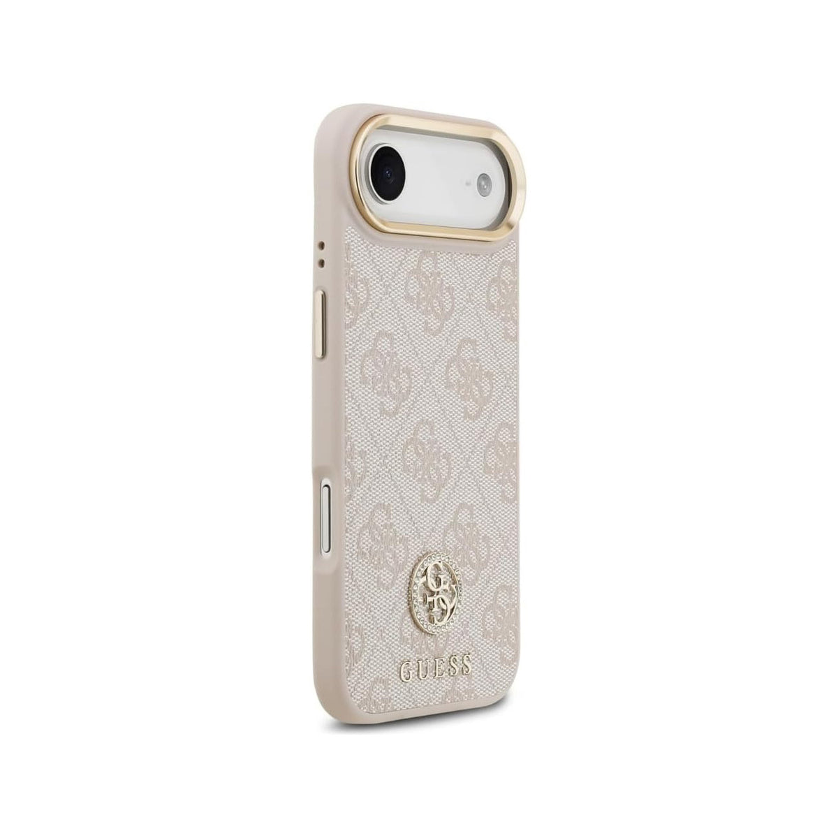 Guess Funda de Polipiel Logo 4G Strass para iPhone Air con Protección Anticaídas, Rosa