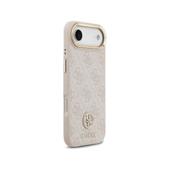Guess Funda de Polipiel Logo 4G Strass para iPhone Air con Protección Anticaídas, Rosa