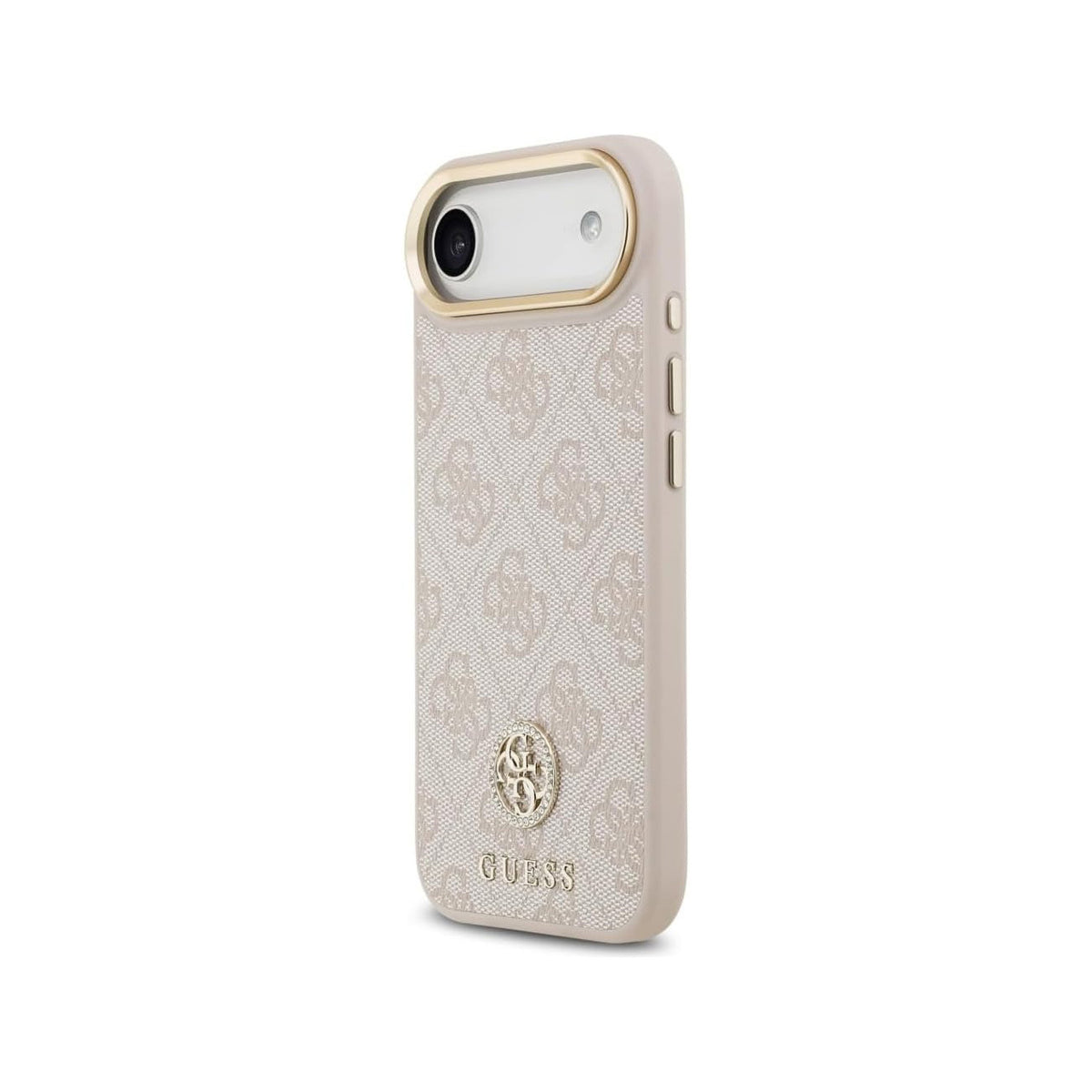 Guess Funda de Polipiel Logo 4G Strass para iPhone Air con Protección Anticaídas, Rosa