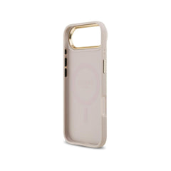 Guess Funda de Polipiel Logo 4G Strass para iPhone Air con Protección Anticaídas, Rosa