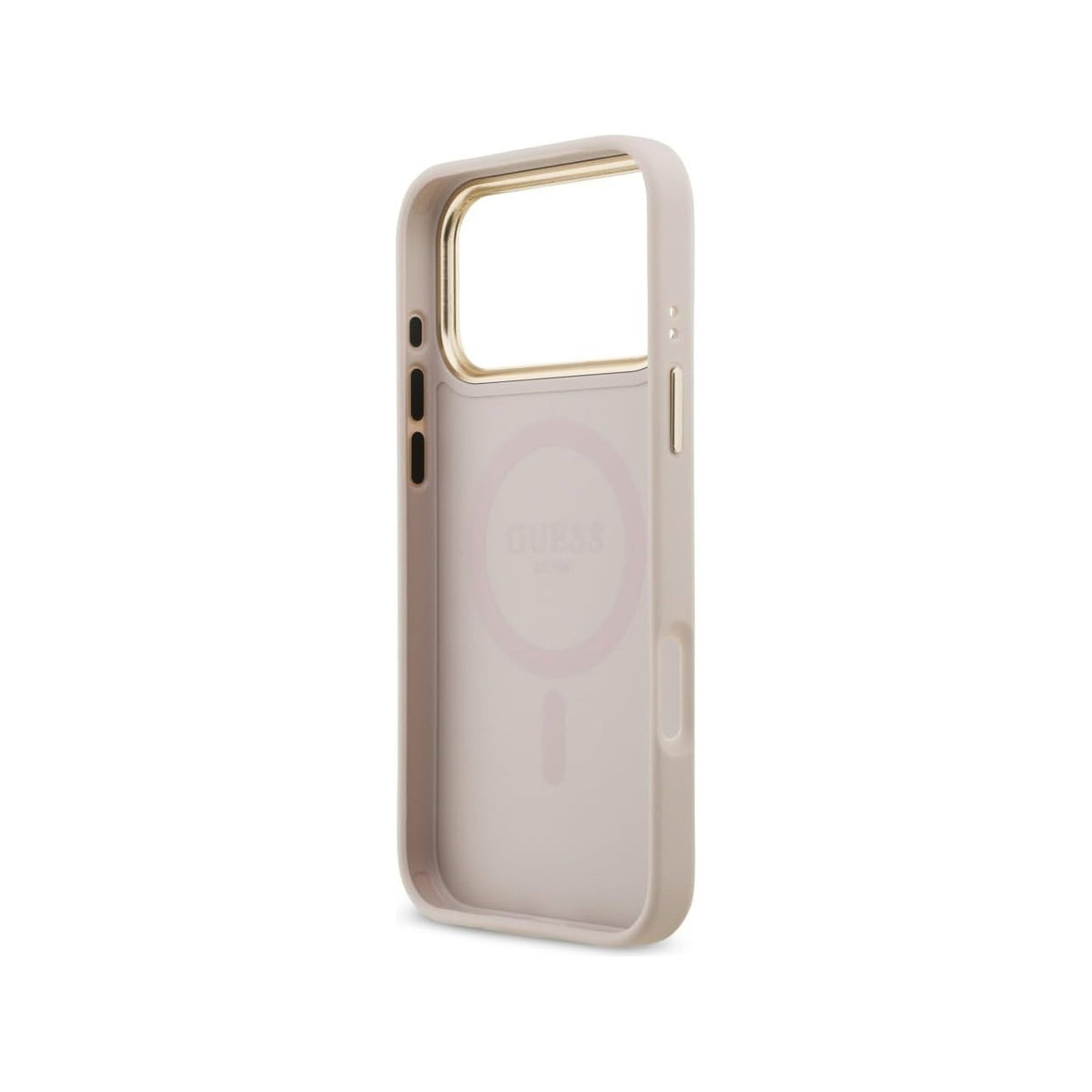 Guess Funda de Polipiel Logo 4G Strass para iPhone 17 Pro Max/18 Pro Max con Protección Anticaídas, Rosa