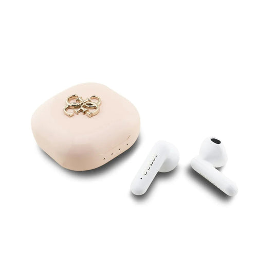 GUESS Auriculares TWS con Logo 4G y Estuche de Carga, Rosa