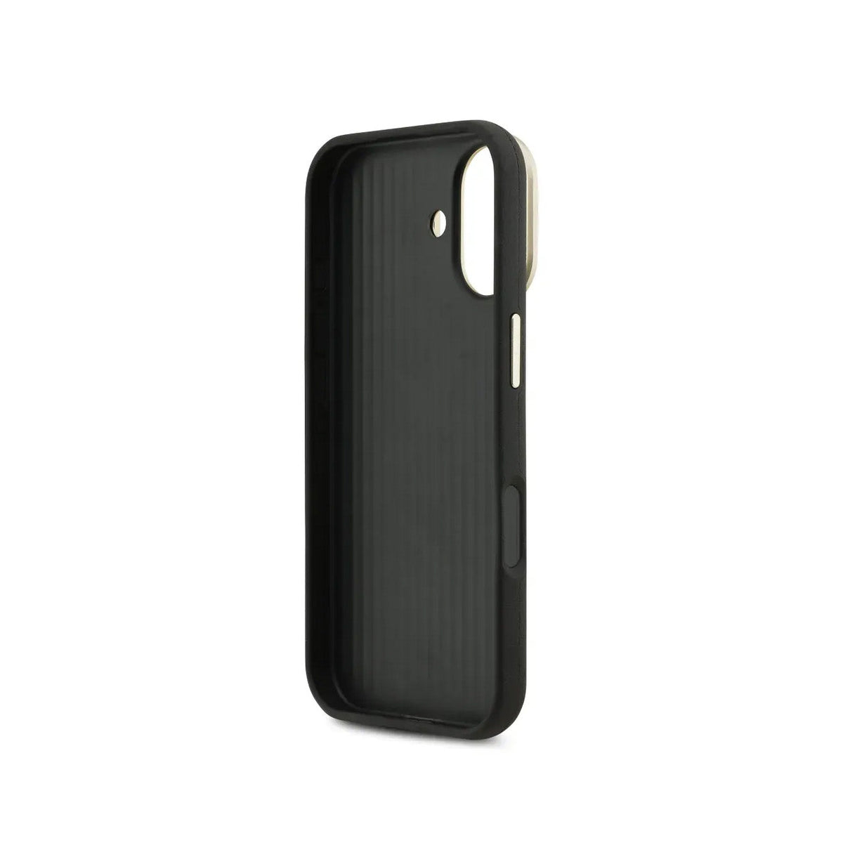 Guess iPhone 17 Case – Black Grained Effect Case with Stand and Logo, Drop Protection, and Precise Fit
