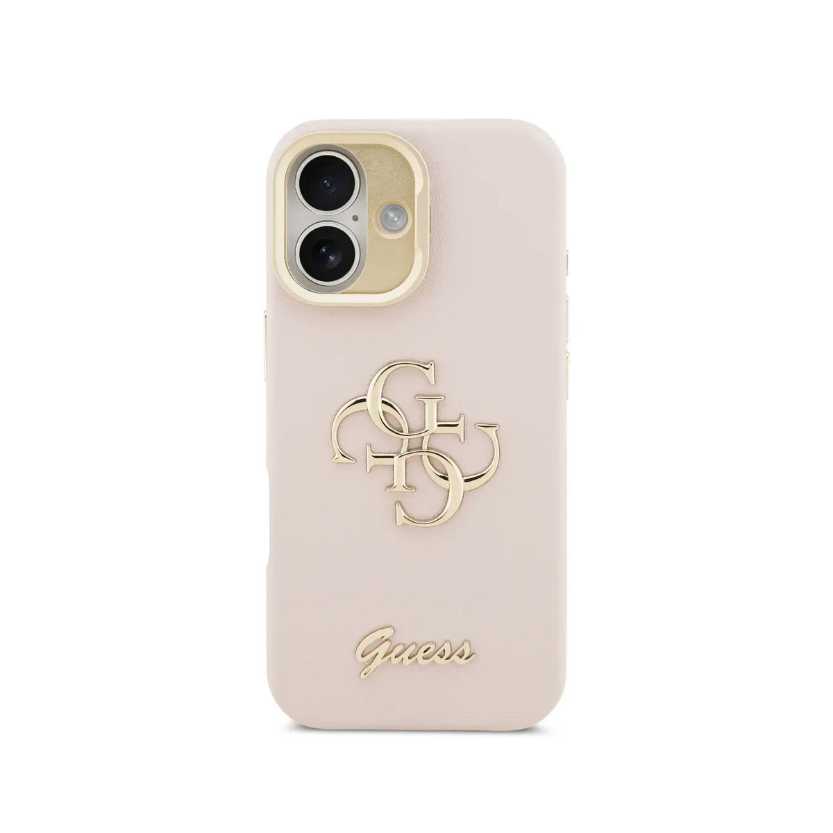 Guess Funda Efecto Granulado Logo 4G para iPhone 17 con Soporte y Protección Anticaídas, Rosa