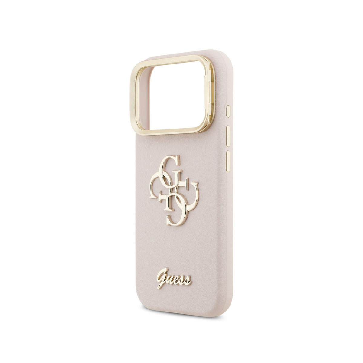 Guess Funda Efecto Granulado Logo Clásico para iPhone 17 Pro Max/18 Pro Max con Soporte Integrado y Protección Anticaídas, Rosa