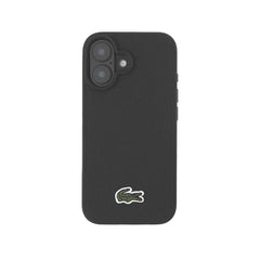 Lacoste iPhone 17 Case – PVC Case with MagSafe Black Petit Piqué with Lacquered Logo, Secure Protection and Precise Fit