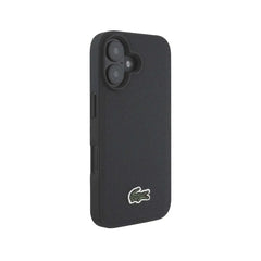 Lacoste iPhone 17 Case – PVC Case with MagSafe Black Petit Piqué with Lacquered Logo, Secure Protection and Precise Fit