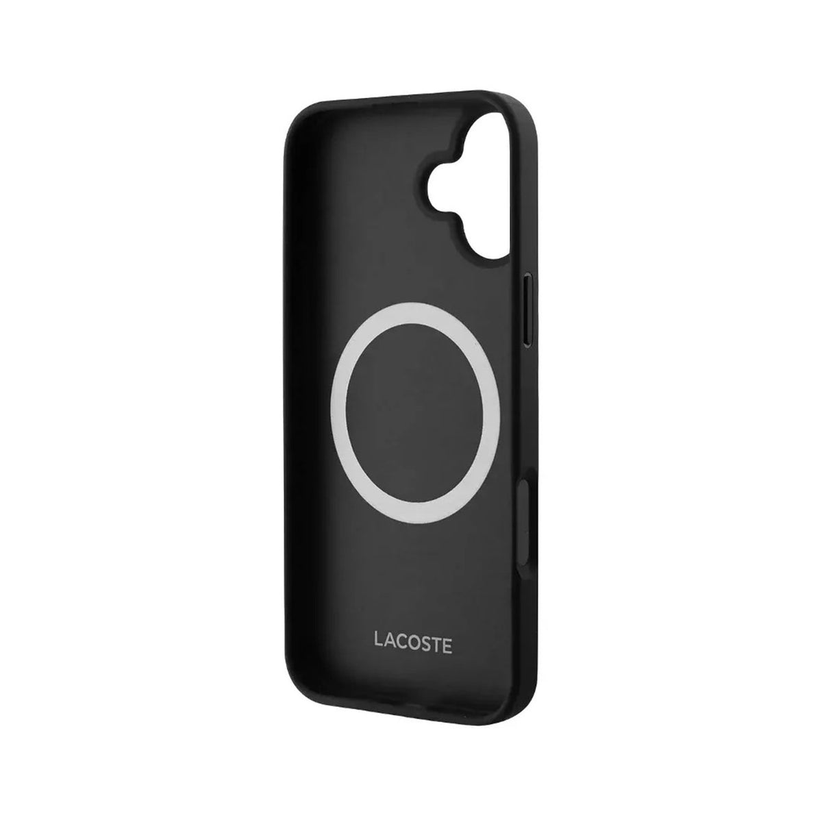 Lacoste Funda Petit Piqué para iPhone 17 Compatible con MagSafe, Negro