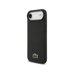 Lacoste iPhone 17 Air Case - PVC Case with MagSafe Black Petit Piqué with Lacquered Logo, Secure Protection and Precise Fit
