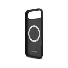 Lacoste iPhone 17 Air Case - PVC Case with MagSafe Black Petit Piqué with Lacquered Logo, Secure Protection and Precise Fit